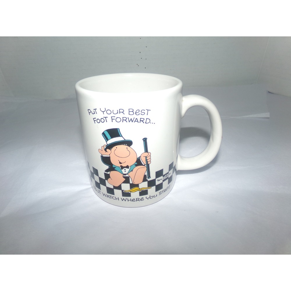 Vintage Ziggy Tom Wilson Put Your Best Foot Forward White Ceramic Coffee Mug